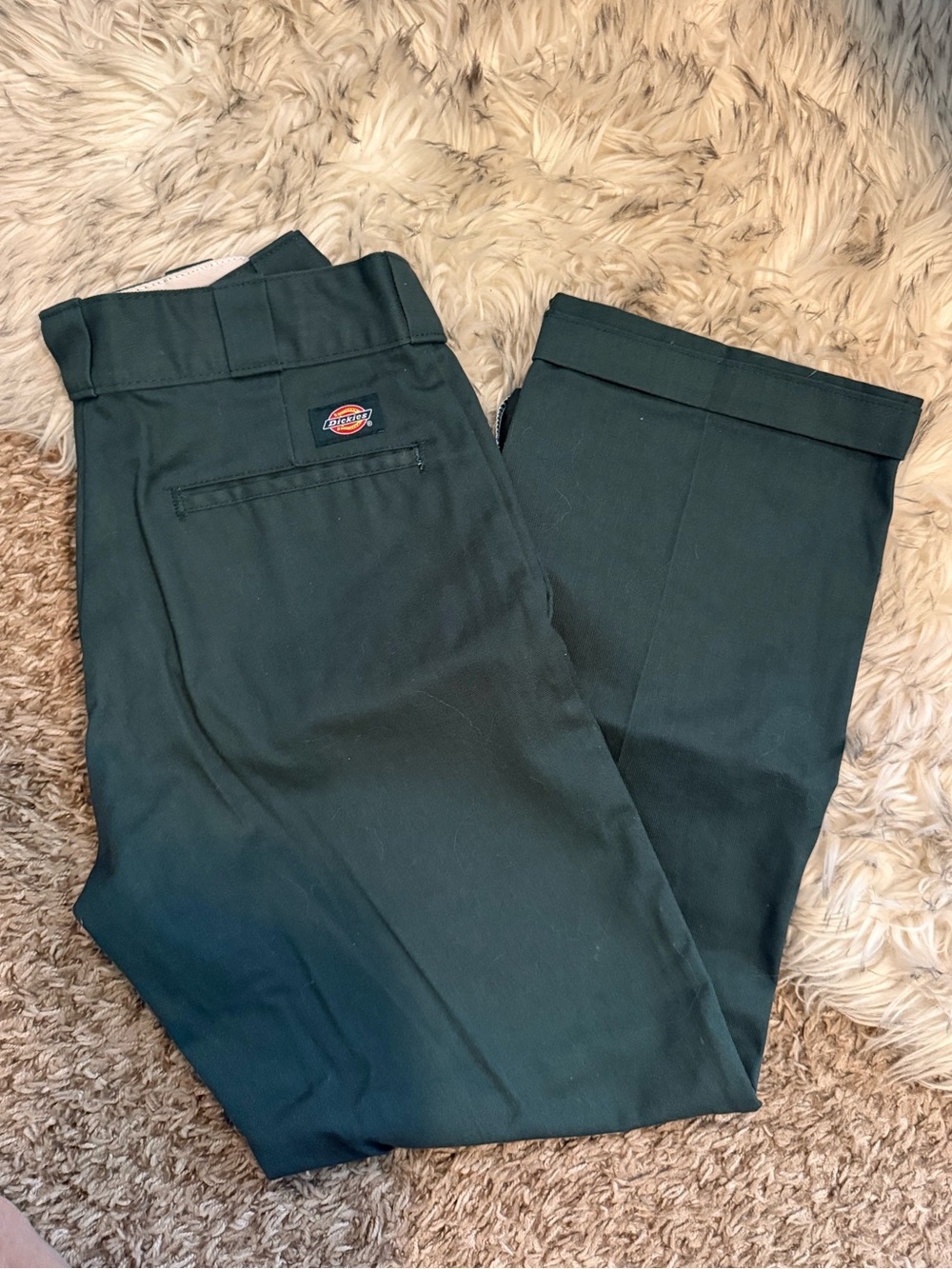 Dickies Men's Forest Green Straight-Leg Work Chinos